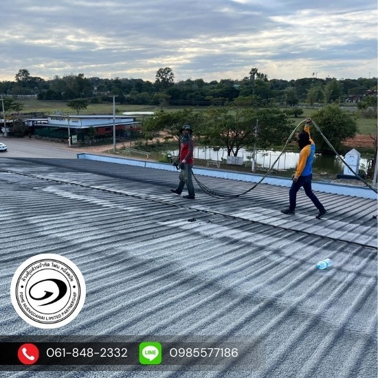 ฉีดพ่น PU FOAM ป้องกันไอน้ำเค็มกัดก่อนผิวหลังคาเมทัลชีท ฉีดพ่น PU FOAM ป้องกันไอน้ำเค็มกัดก่อนผิวหลังคาเมทัลชีท 
